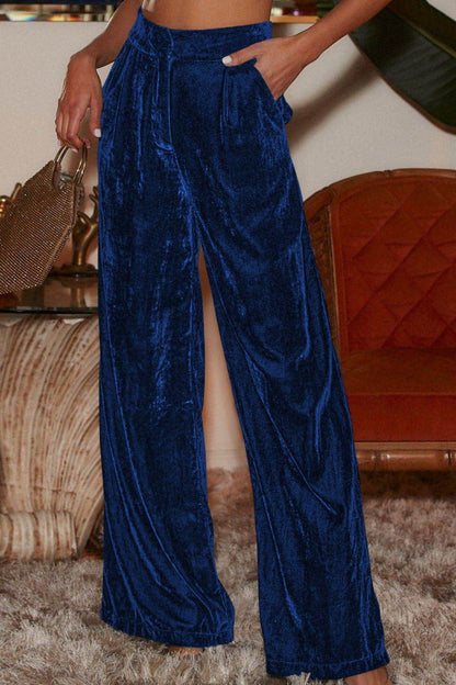 Loose Fit High Waist Long Pants with Pockets Dark Blue Trendsi 2bd11d99b3974b36a1a3bff19c4eb13f-Max