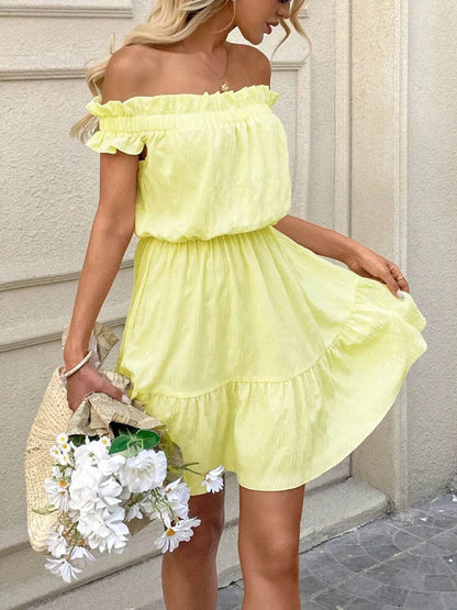 Off-Shoulder Ruffle Hem Summer Dress Yellow Trendsi 2bdcdc22-6b55-4a74-bd31-672685cef0bf-Max-Origin