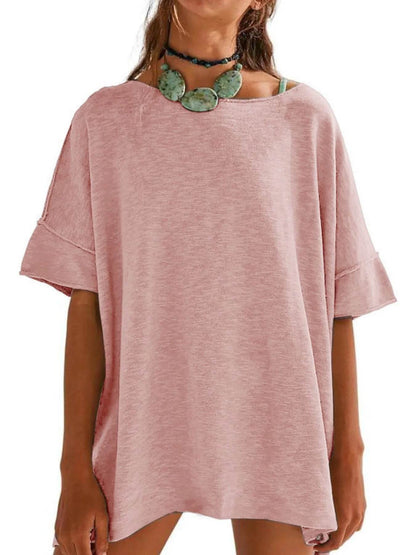 Oversized Round Neck Drop-Shoulder T-Shirt Pink Trendsi 2be61bb2-685b-4797-a58c-1b5b3b66f097-Max-Origin
