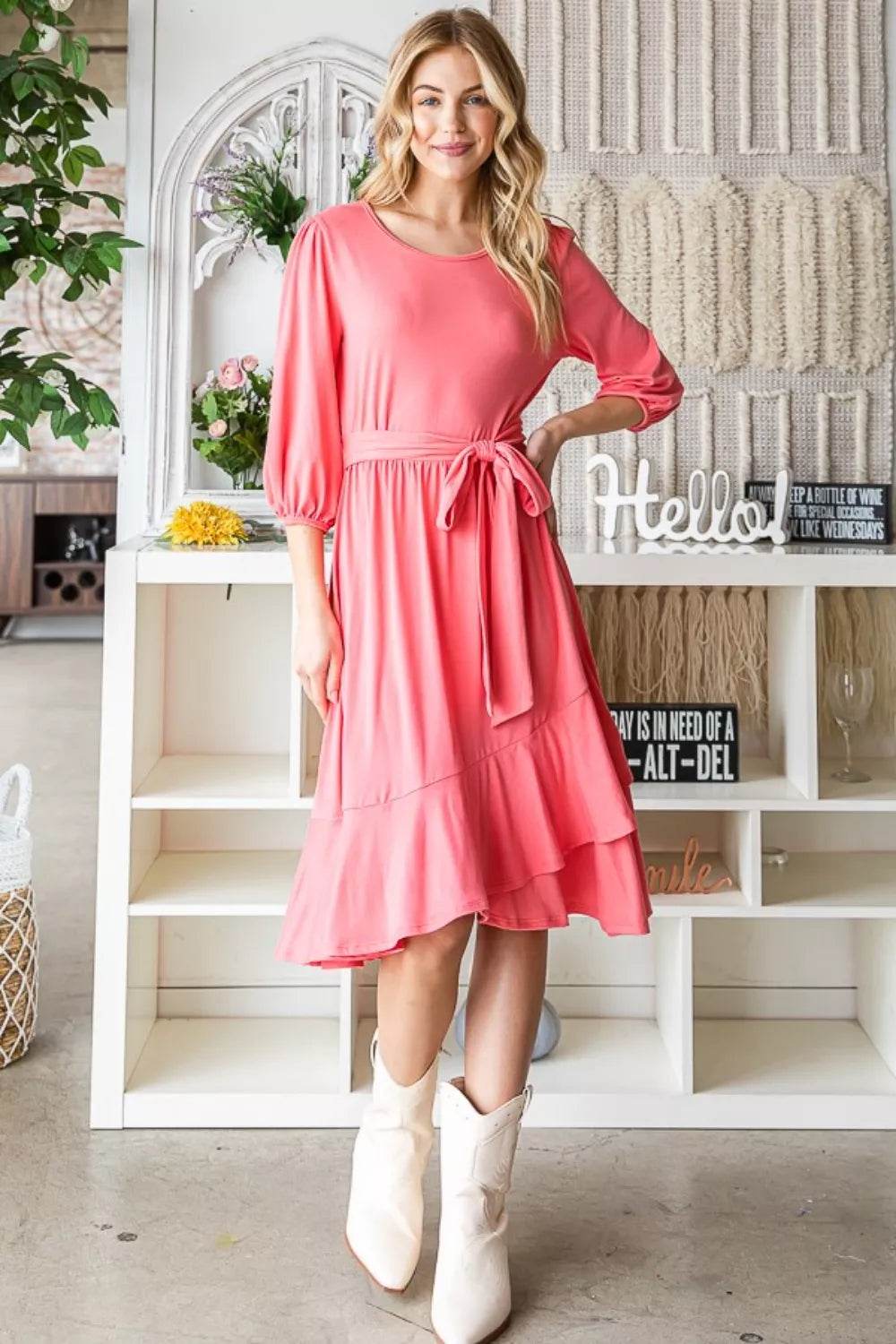 Reborn J Tie Front Ruffle Hem Dress Trendsi 2bebd4ac-c1f4-4cc9-812f-4941aabcc71d-Max