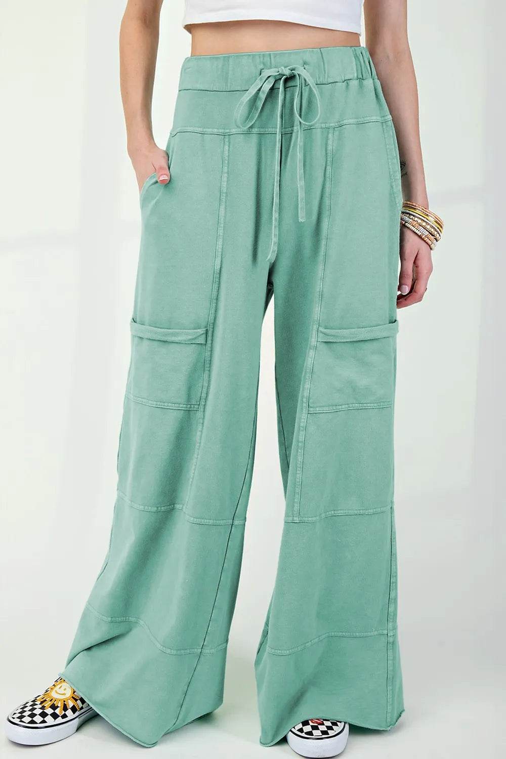 Mineral Wash Exposed Seam Drawstring High Waist Wide Leg Cargo Pants Gum Leaf Trendsi 2bec336c-0dd7-4700-998f-2140cb561342-Max-Origin