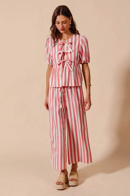 SO ME Front Tie Stripe Top With Puff Sleeves and Wide Leg Pants Set Trendsi 2c176427cd9f484f8a008aefa47965fd-Max-Origin