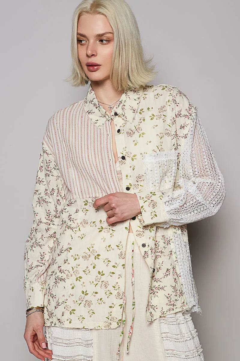 POL Lace Patchwork Floral Button-Up Shirt Trendsi 2c24e2b1-baf7-4892-ac97-0502027b4ed2-Max-Origin
