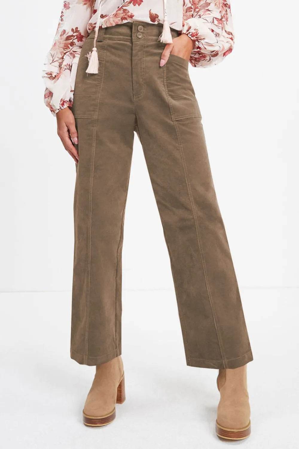 Half Elastic Waist Straight Pants Taupe Trendsi 2c516090-3fb0-4620-82a3-22d9d3f96d37-Max