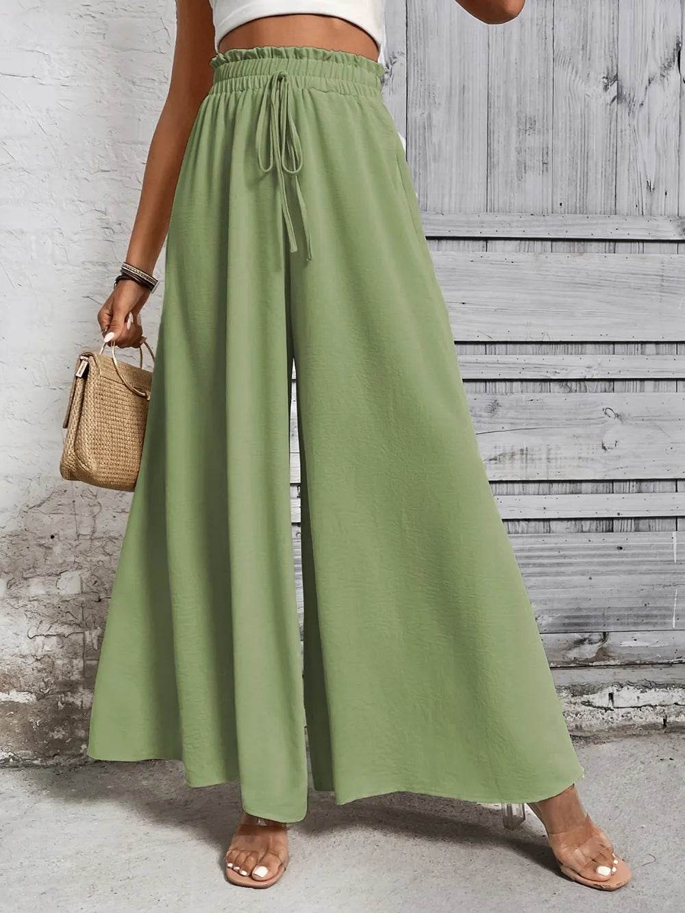 Honey Tied High Waist Wide Leg Pants Trendsi 2c62a0b9-2110-40f1-a189-1d8d6261c648-Max