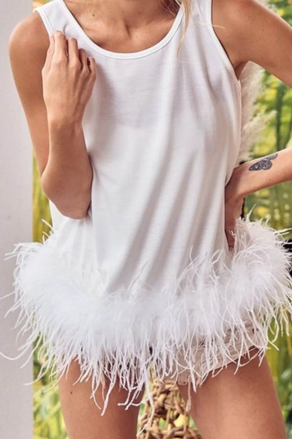 BiBi French Terry Faux Feather Bottom Back Tied Top Trendsi 2c6ef629-edd2-4a6a-8846-035c78cc03e2-Max-Origin