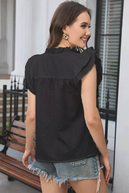 Notched Neck Butterfly Sleeve Blouse Trendsi 2cb3d823-4da0-4b54-b3f2-7685185c088a-Max