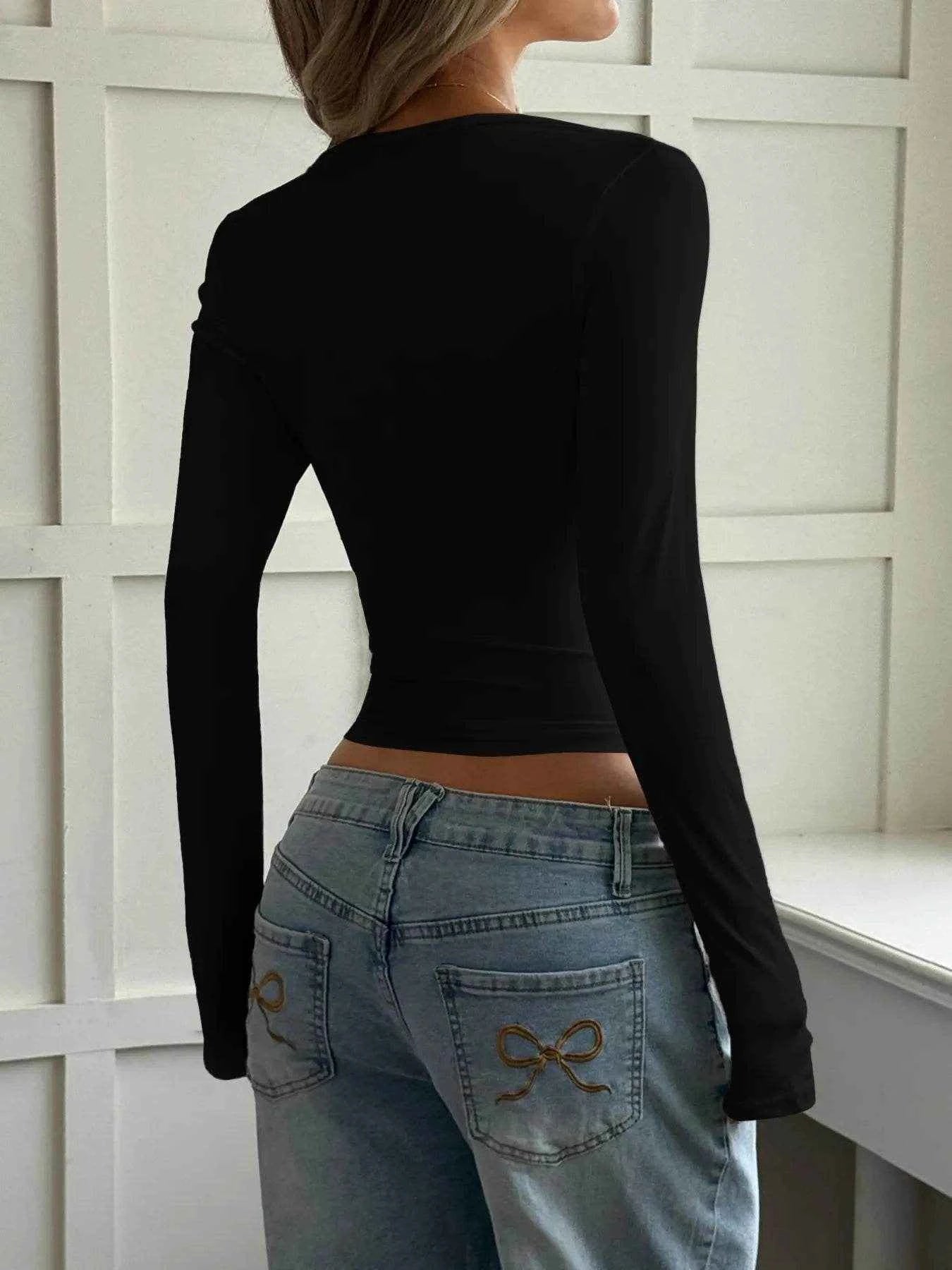 Cut-Out Long Sleeve Crop T-Shirt Trendsi 2cf3274b7b074674aa51e8175f1d671a-Max-Origin