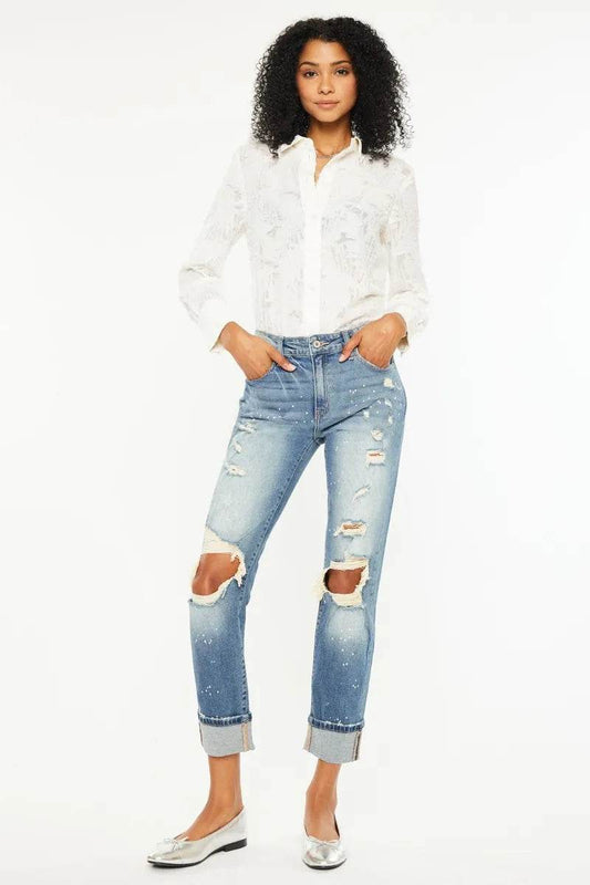 Kancan High Rise Distressed Boyfriend Fit Jeans MEDIUM Trendsi 2d2086e7715f488fa6cb3538c220682f-Max-Origin