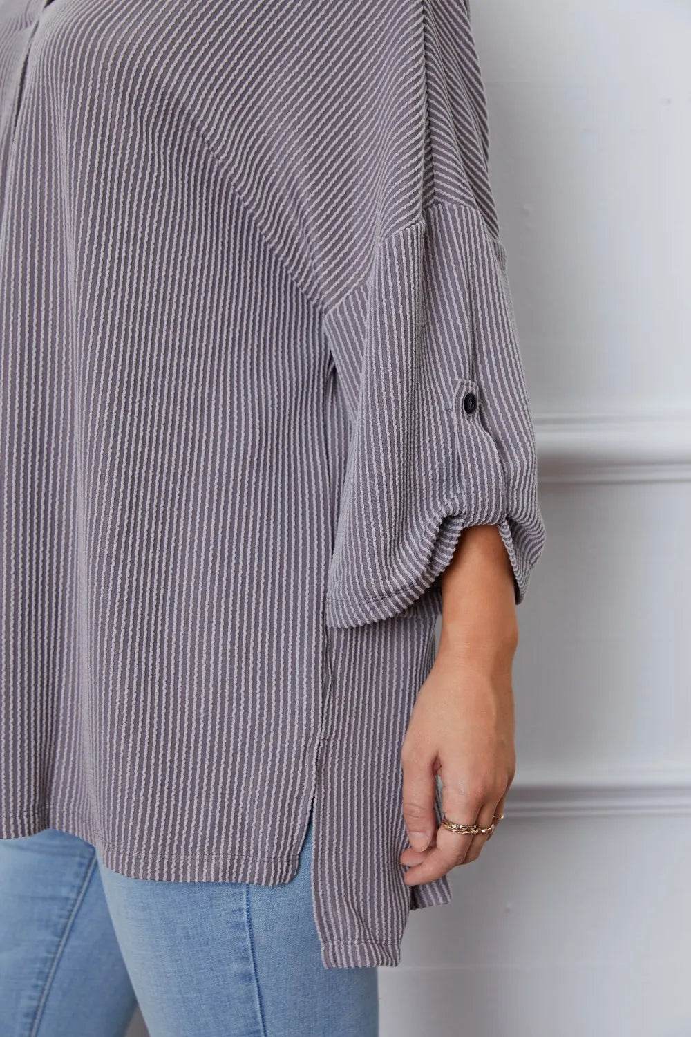 Notched Roll-Tab Sleeve Blouse Trendsi 2d3bc6d1-781d-4532-9de3-70ef3e4228b2-Max