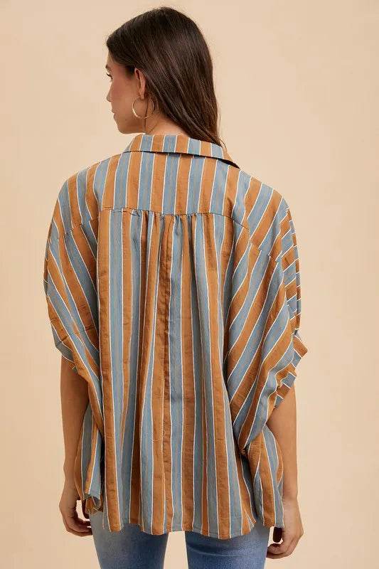 Annie Wear Oversized Drop Shoulder Striped Woven Shirt Trendsi 2d4b8b1d4f594ec5b9d6cc2181711932-Max-Origin