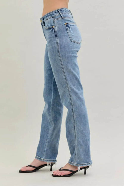 Judy Blue Frayed Hem Cell Phone Pocket Dad Jeans Trendsi 2d4e4fa7-83aa-461f-b86d-6d5d7f347f18-Max-Origin