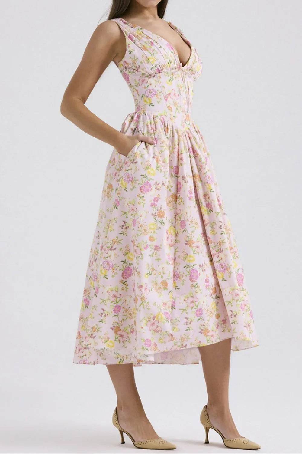 Floral V-Neck Sleeveless Midi Dress with Pockets Trendsi 2d4f45e0-20a1-4d83-87b6-e9a0aba86fb3-Max-Origin