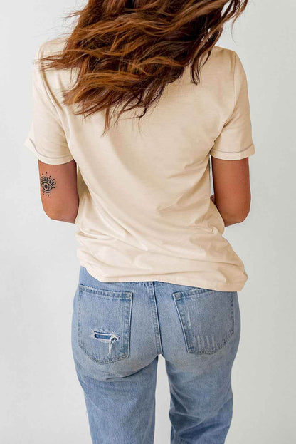 Pumpkin Graphic Round Neck Cuffed T-Shirt Trendsi 2d885c5947184c65a38320bce48ac9b9-Max