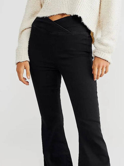 Asymmetric Waist Flare Jeans Trendsi 2e0a60cf-b4a0-40ed-bbcf-8752bc70fd1e-Max
