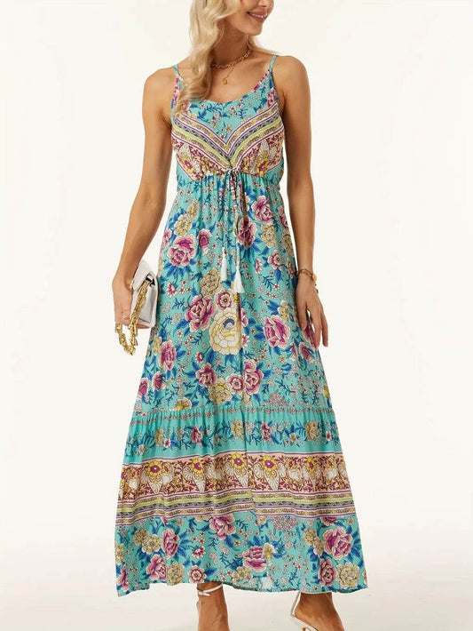 Printed Scoop Neck Midi Cami Dress Turquoise Trendsi 2e2a5dd2-ed7b-4ab5-9327-75f9073052f9-Max