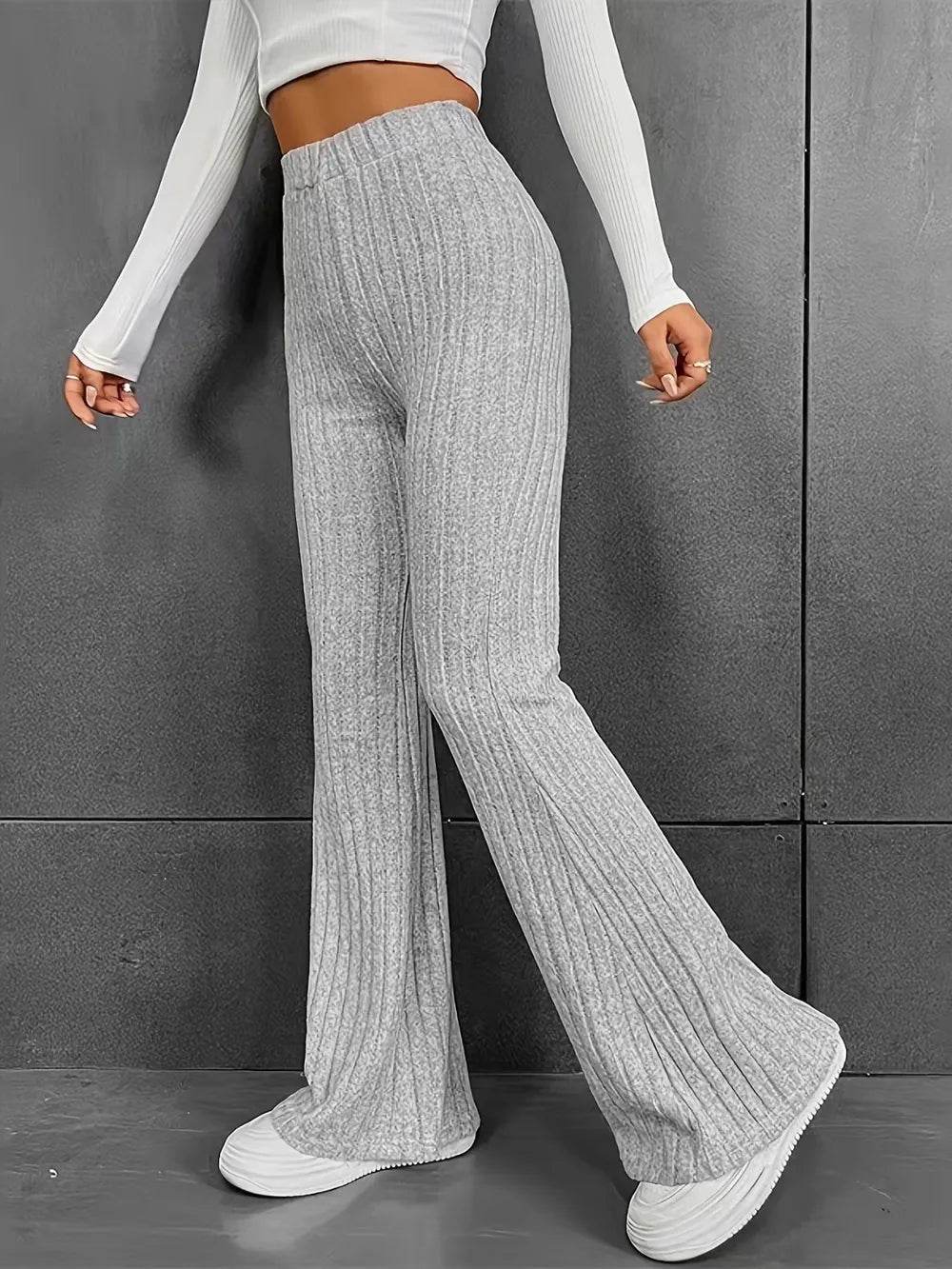 Ribbed High Waist Bootcut Pants Trendsi 2e38f971-77dd-4efd-a6e8-b8e1fcdef87a-Max