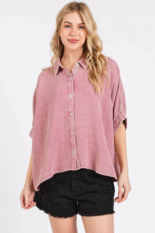 Mittoshop Mineral Wash Gauze Dolman Sleeve Button Down Shirt DUSTY PINK Trendsi 2e896fb19190414fb9e23a50385cd83e-Max-Origin