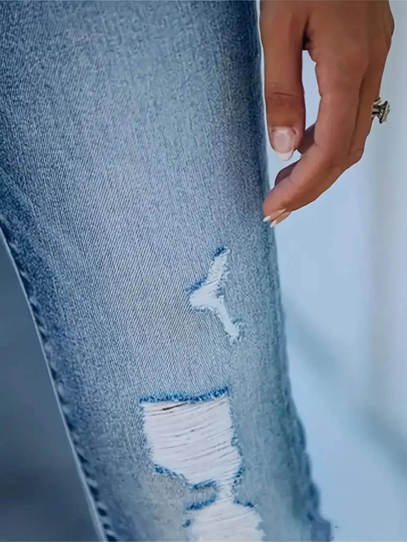 Distressed High-Waisted Skinny Jeans Trendsi 2ee4e03c7f8c4a13b997b840db301c88-Max-Origin