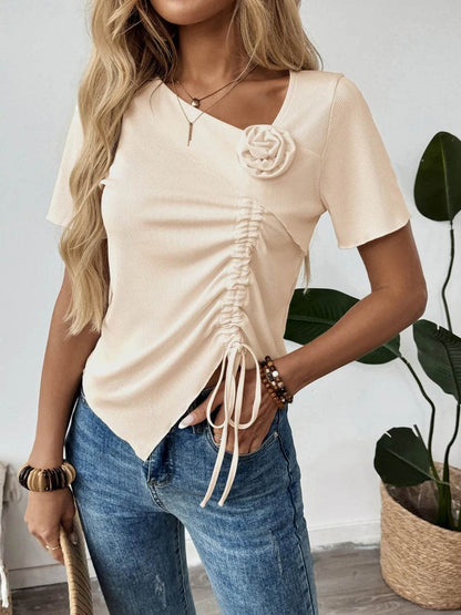 Flower Drawstring Ruched Front Top Trendsi 2f3ea25f-bb40-4e85-8360-518687178e95-Max-Origin