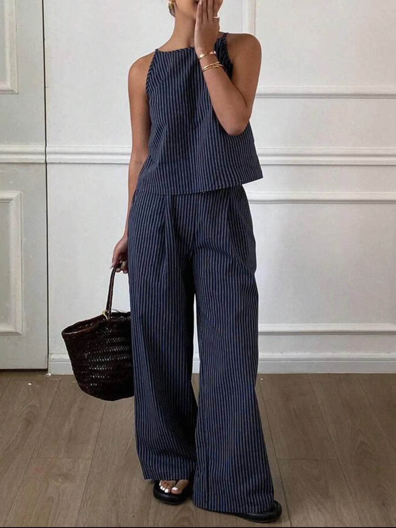 Striped Round Neck Tank and Wide Leg Pants Set Trendsi 2f7e6900-9d90-46a7-b224-f87d8cce0064-Max-Origin