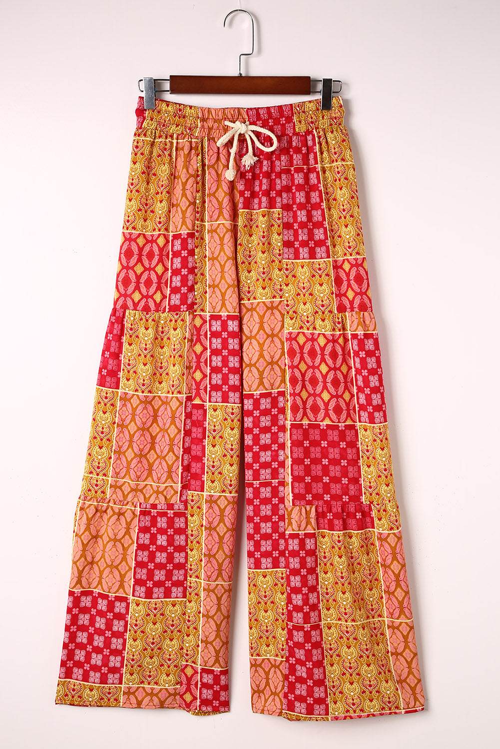 Bohemian Patchwork Drawstring Wide Leg Pants Trendsi 2fb5140031304c868e8d048031c77f54-Max