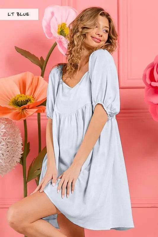 BiBi Washed Linen Tiered Midi Dress with Puff Sleeves LT BLUE Trendsi 2fc2024840a5482f95d44d98281982ac-Max-Origin