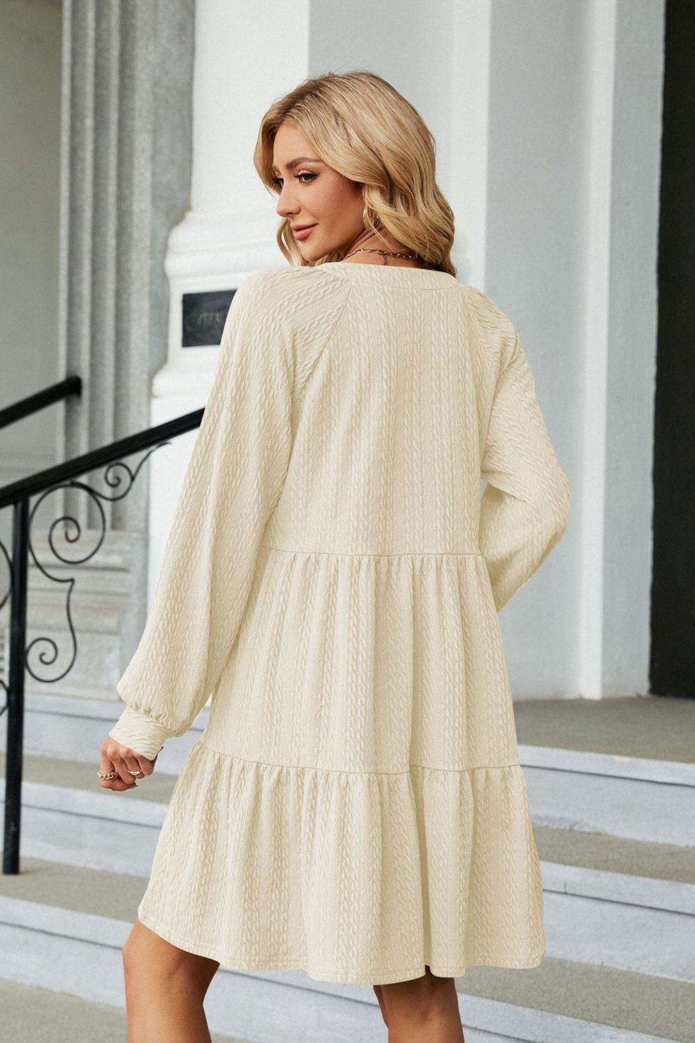 Notched Neck Long Sleeve Mini Dress Trendsi 3003f12dd93c42e09c1ab620f1ed8226-Max