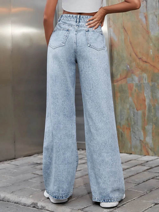 Distressed Wide Leg Jeans with Pockets Trendsi 301f0086-ef7d-4b0f-a4cf-5a85a7f0be8b-Max