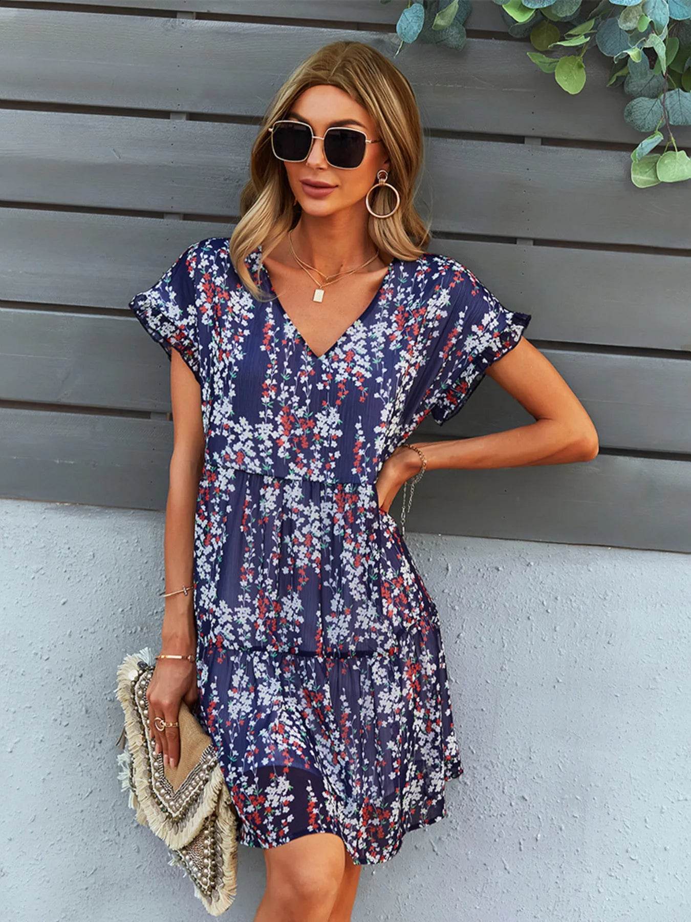 Floral Print V-Neck Ruffle Tiered Summer Mini Dress Trendsi 302e51b2cf6245d19ade654978ba960d-Max-Origin