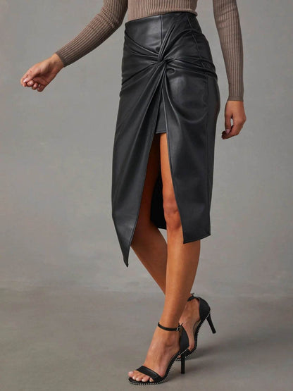 Twist Detail High Waist Skirt Trendsi 306dcc833067403fa8ca08de72960c6e-Max