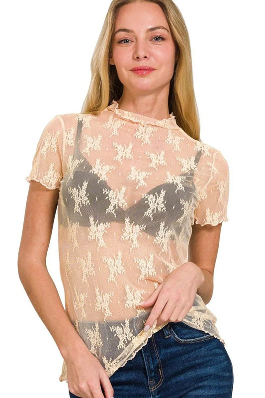 Zenana Lace See-through Layering Short Sleeve Top NUDE Trendsi 30a32312-1ab9-42ba-837c-8f1d44a1779a-Max-Origin