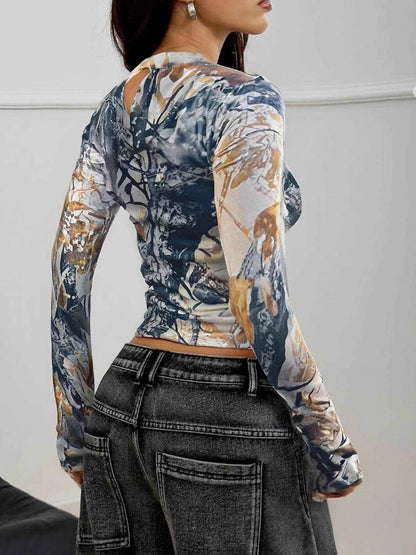 Printed Long Sleeve T-Shirt Trendsi 30b4625b5c0c4727a224b944d3c8a208-Max-Origin