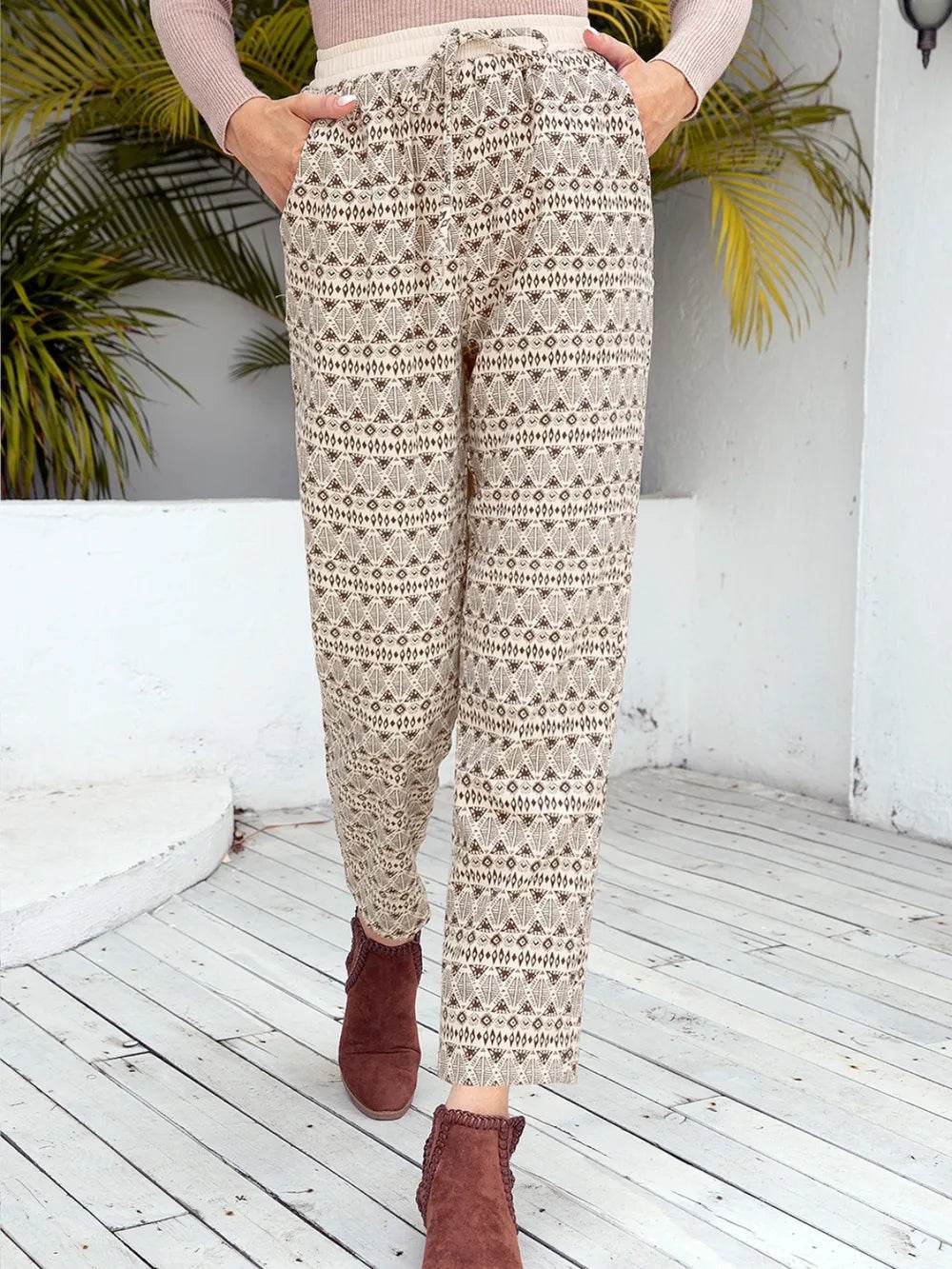 Ivy Lane Tied Printed Pants with Pockets Trendsi 3106dd07-f01b-4036-a845-a9907a6e676a-Max