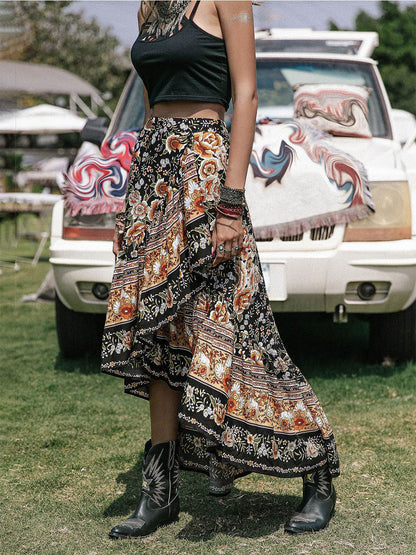 Printed High-Low Ruffle Hem Skirt Trendsi 311e7a0e3c93471a958b4e927a9981dd-Max