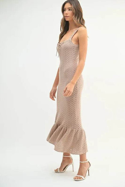 MABLE Ruffled Hem Sleeveless Crochet Knit Midi Dress Trendsi 3199595560484a95a9ab274d87eee4eb-Max-Origin