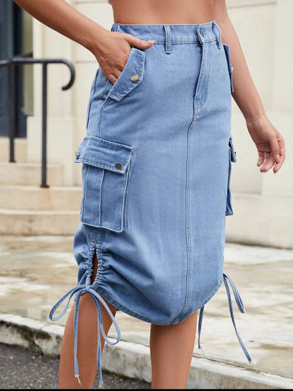 Drawstring Denim Skirt with Cargo Pockets Trendsi 31d96bf0-e63b-4fe2-b69f-c9654b9e2aa2-Max