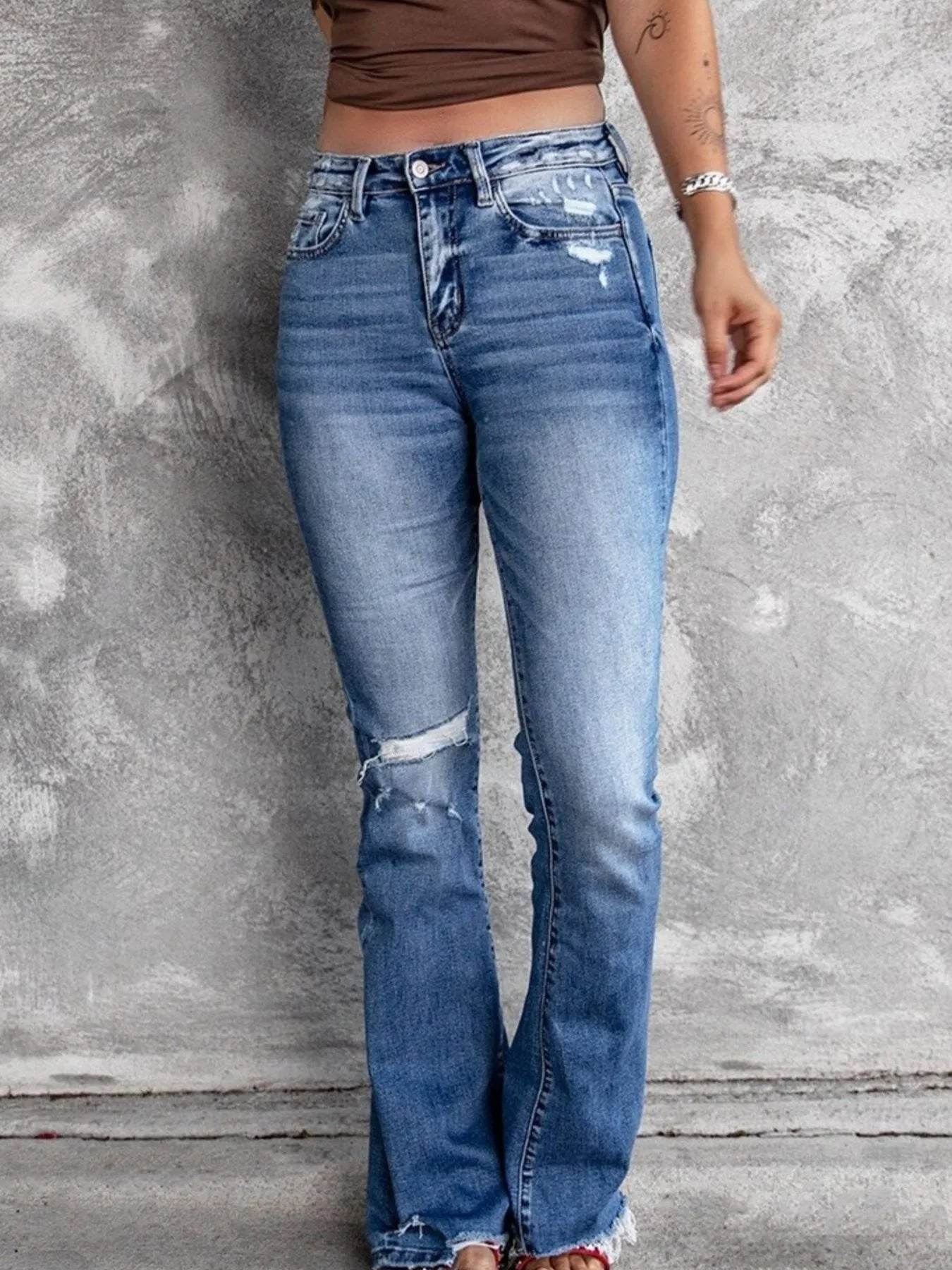 Distressed Flare Jeans Light Blue Trendsi 31ffaee0-e880-4b21-a3cf-0a55d70ff158-Max-Origin