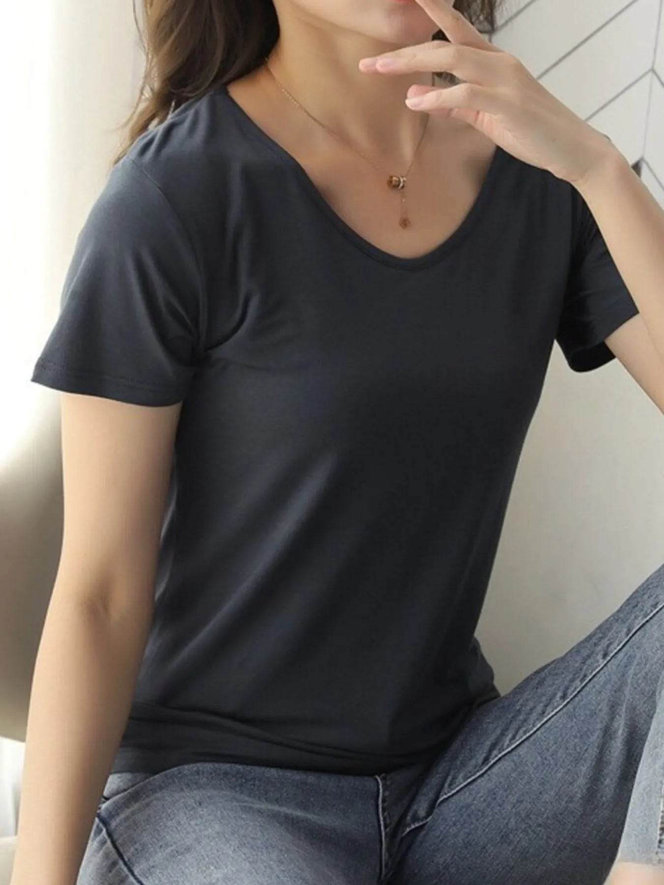 V-Neck Short Sleeve T-Shirt Dark Gray Trendsi 320c0d2e-7510-4940-893b-cb221ddf7292-Max-Origin