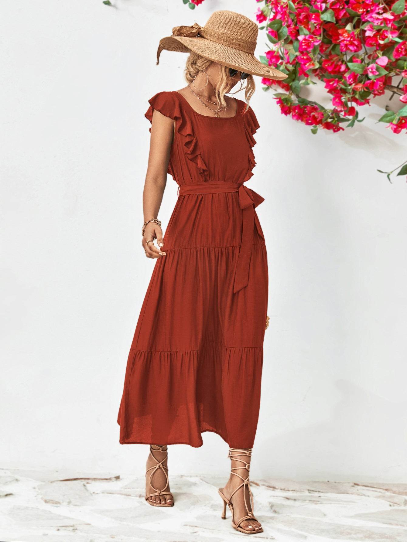 Tie Belt Ruffled Tiered Dress Trendsi 323501faab69487a84462fdcabf4465d-Max