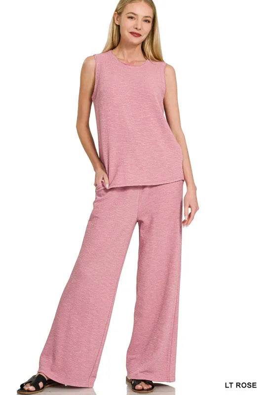 Zenana Cotton Slub Tank and Pants Set Trendsi 3240ca726bec4c54ac5622ecaf480a28-Max-Origin