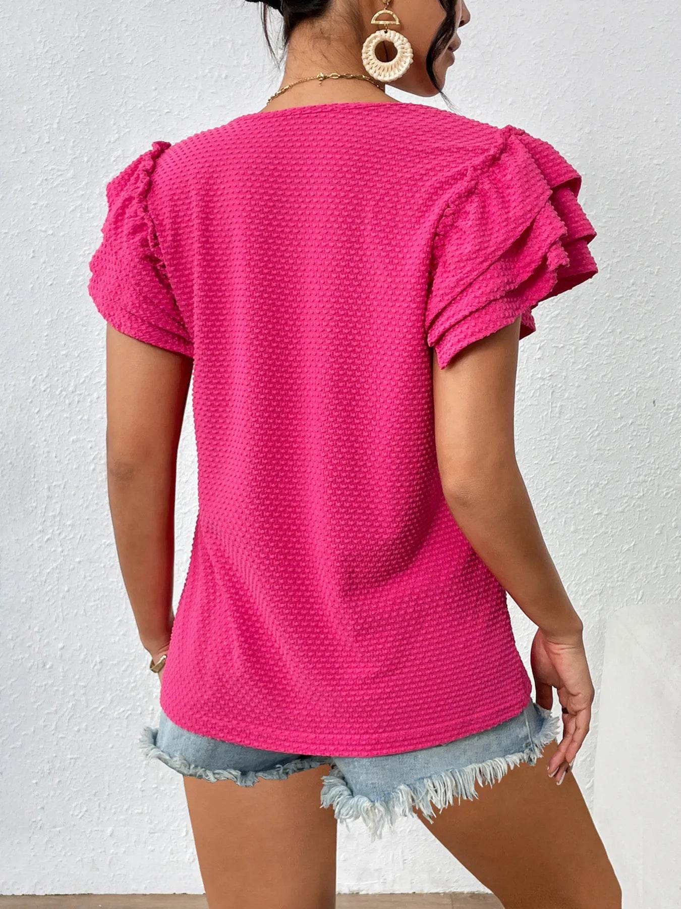 Round Neck Ruffle Sleeve T-Shirt Trendsi 324eb2ceefa646eeb3c68fa193b1288e-Max-Origin