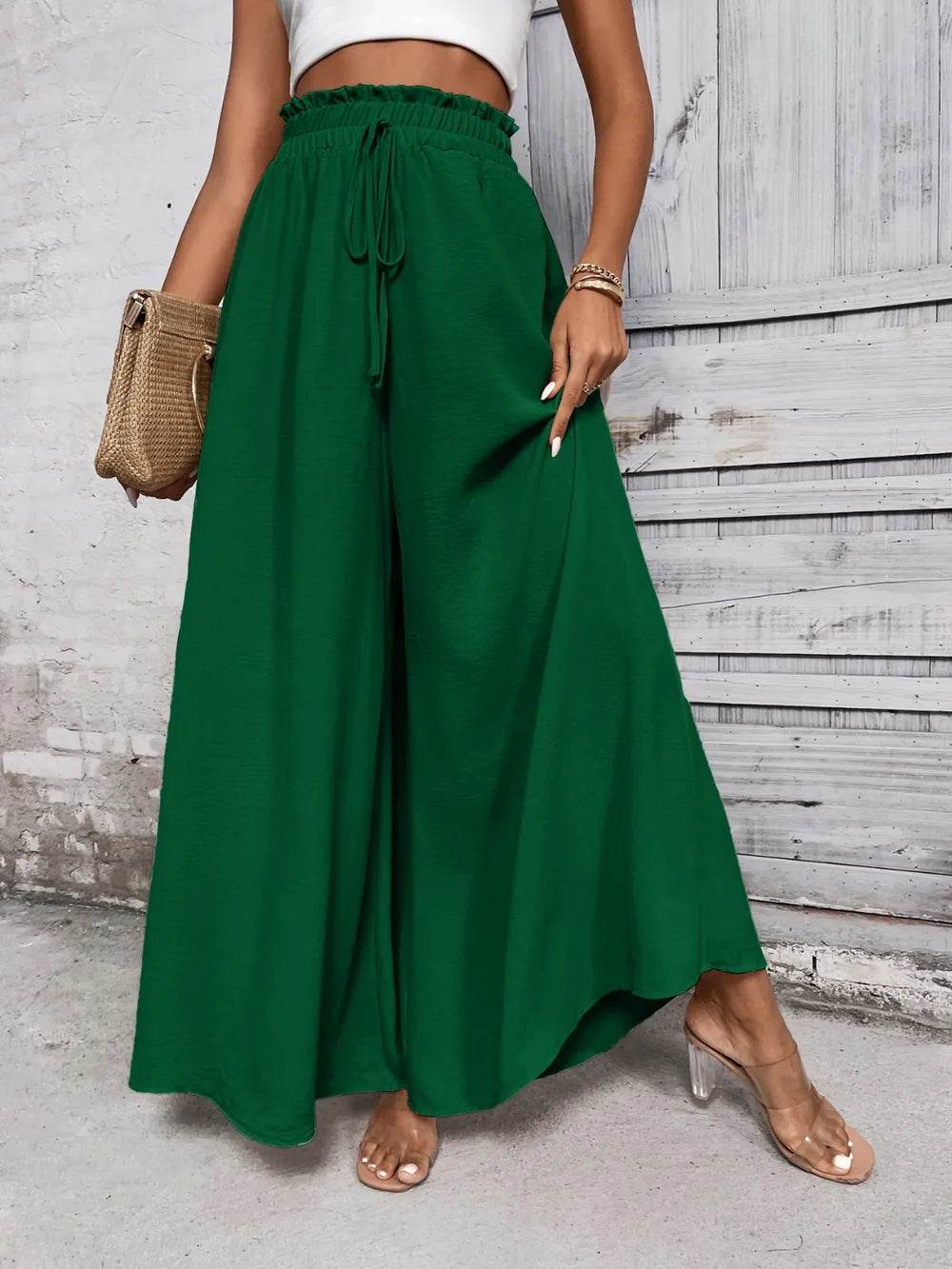 Honey Tied High Waist Wide Leg Pants Trendsi 32585ffc-7509-4bc3-a4b2-3ca7135e1188-Max