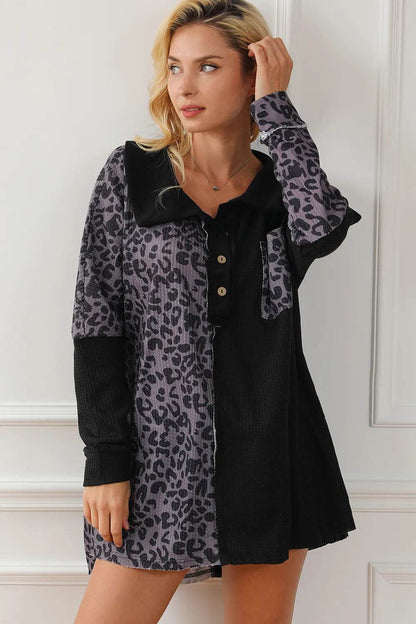 Half Button Leopard Collared Neck Blouse Black Trendsi 3274fb008bf642e2a23162557ab06fd7-Max