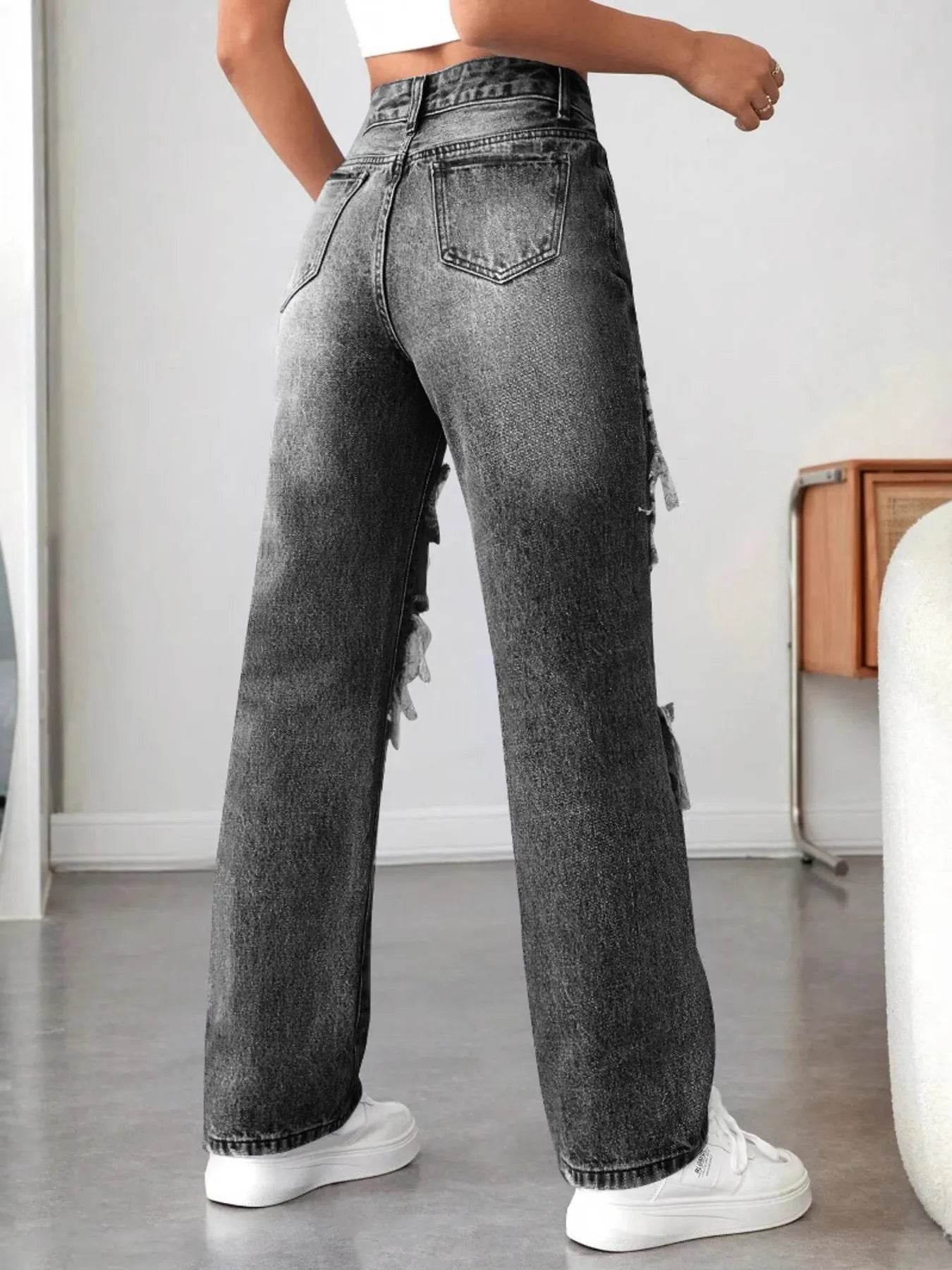 Distressed High Waisted Jeans Trendsi 32be0c6ec0ca4ebeaa27581924848725-Max-Origin