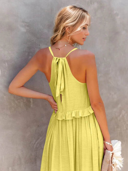 Ruffled Sleeveless Tiered Maxi Dress with Pockets Trendsi 32e10e80-2d3d-419b-a7d7-87c791999309-Max