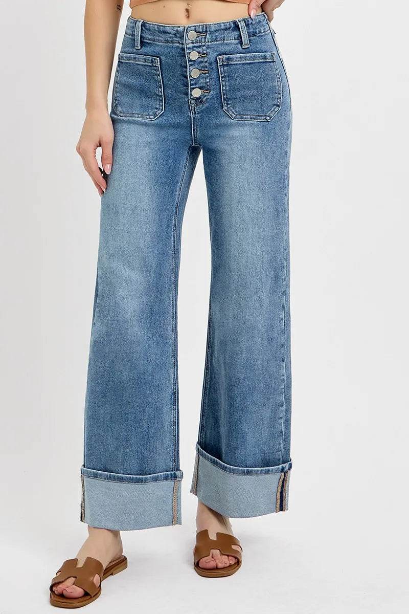RISEN High Rise Ankle Wide Button Patch Pocket Cuffed Jeans Trendsi 32e6de9a78d04a0088bcff4a539aac18-Max-Origin