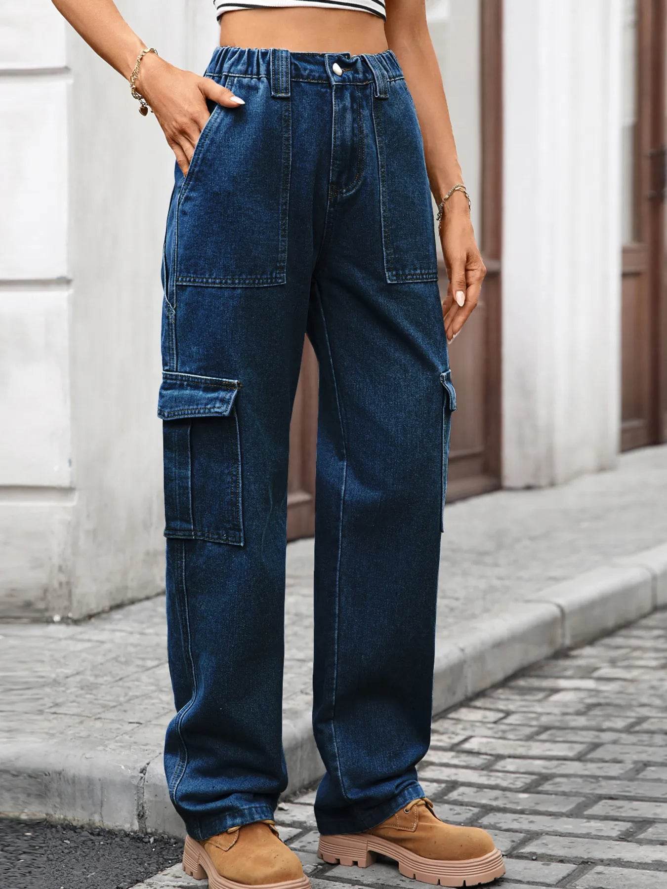 High-Waisted Cargo Jeans Trendsi 333b97e3d55b4320807e32ae4597e692-Max-Origin
