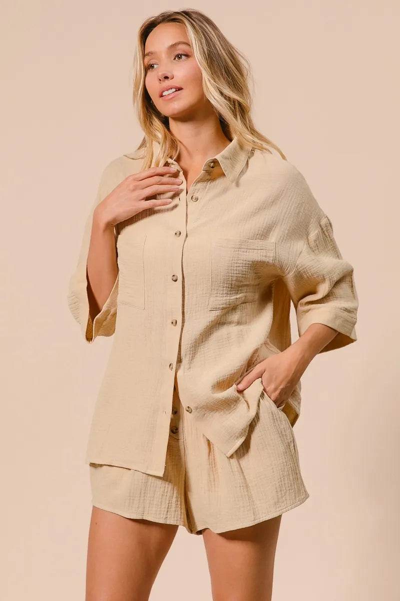BiBi Crinkle Gauze Shirt and Short Set Trendsi 33835cc8e0e84be6a73446acdd51e845-Max-Origin