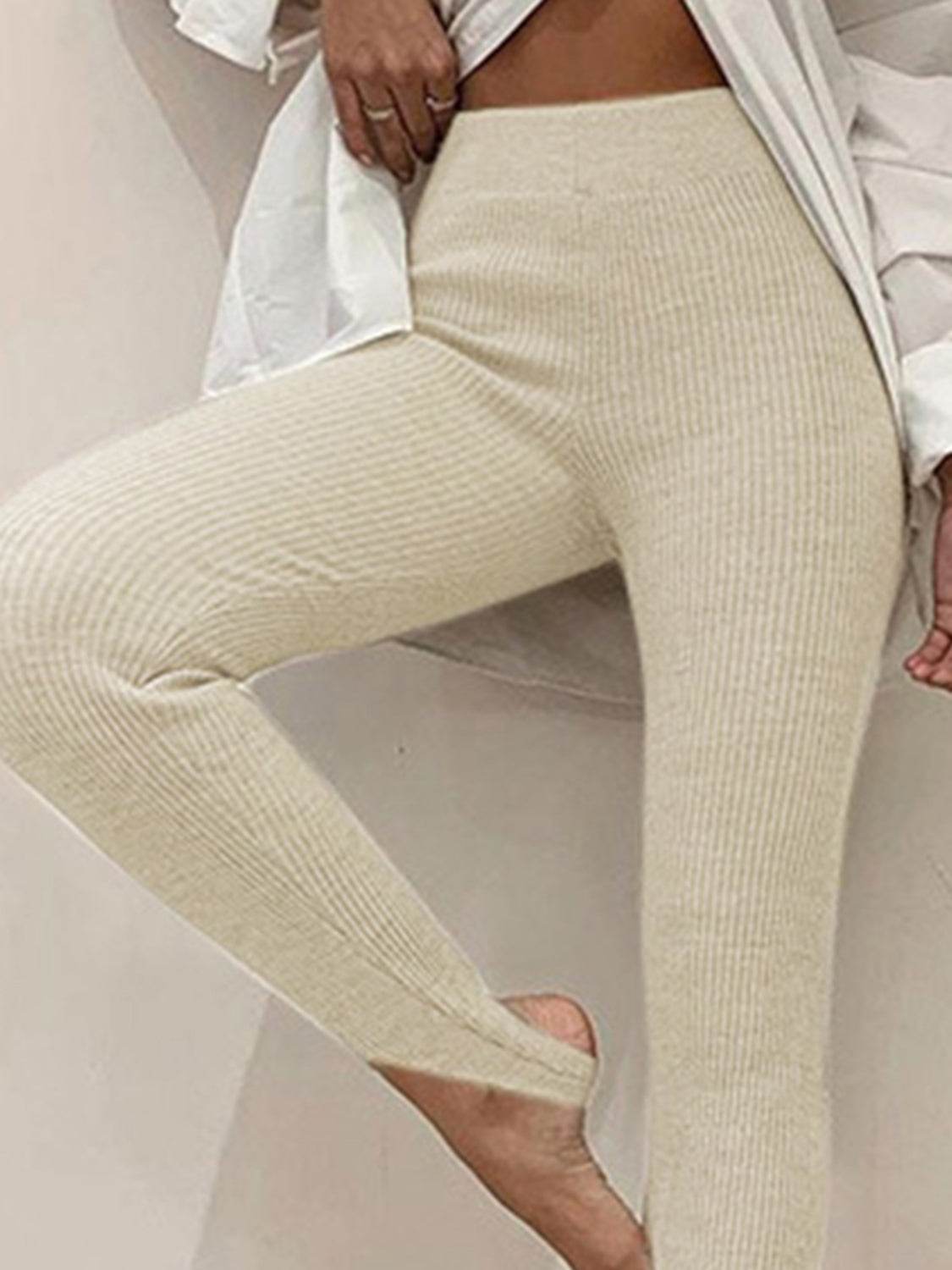 Ribbed Mid Waist Leggings Trendsi 33d369299e894cd3a84414e32734a778-Max